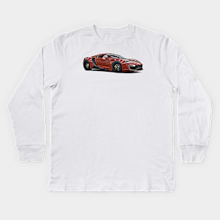 Lykan Hypersport Supercar Racing Cartoon Kids Long Sleeve T-Shirt